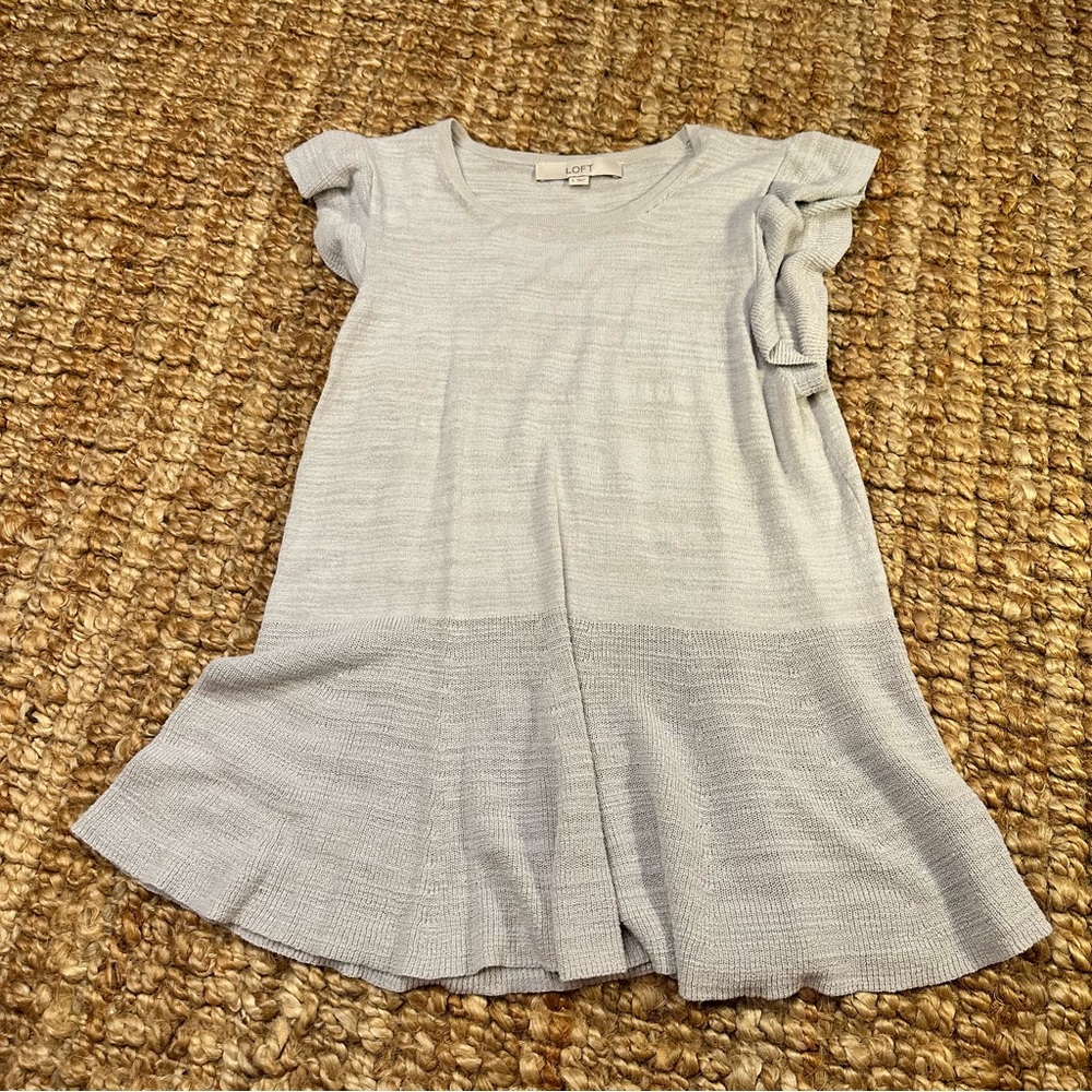 LOFT gray peplum sweater tank top